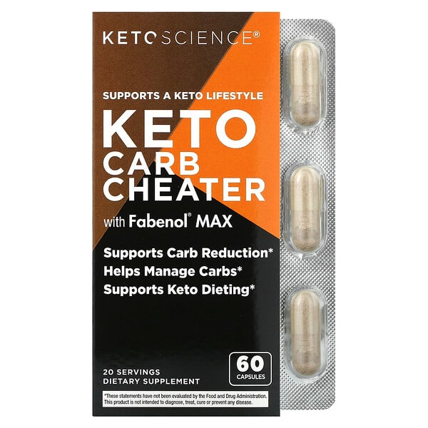 Keto Science, Keto Carb Cheater with Fabenol Max, 60 Capsules 4 Keto Science, Keto Carb Cheater with Fabenol Max, 60 Capsules