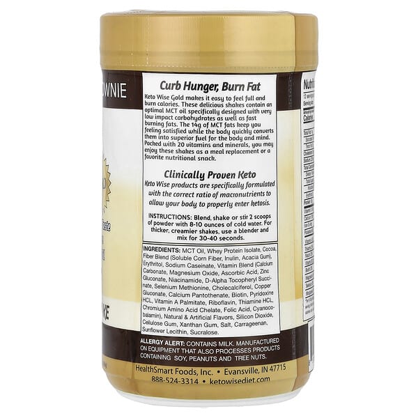 Alternative view of Keto Wise, Gold, Meal Replacement Shake, Chocolate Fudge Brownie, 16.1 oz (456 g)