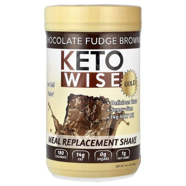 Keto Wise, Gold, Meal Replacement Shake, Chocolate Fudge Brownie, 16.1 oz (456 g)