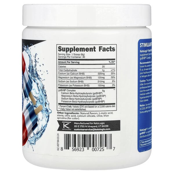 Alternative view of KetoLogic, Keto BHB, Patriot Pop, 8.9 oz (249 g)