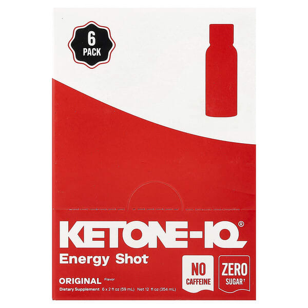 Ketone-IQ, Energy Shot, Original, Caffeine Free, 6 Bottles, 2 fl oz (59 ml) Each