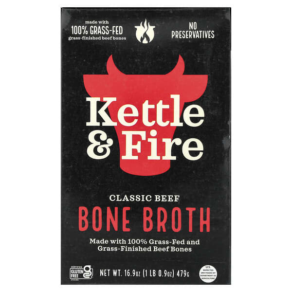 Kettle & Fire, Bone Broth, Classic Beef, 16.9 oz (479 g)