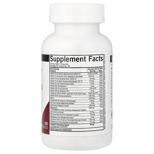 Alternative view of Kirkman Labs, Advanced Adult Multivitamin & Minerals with 5-MTHF, 180 Capsules