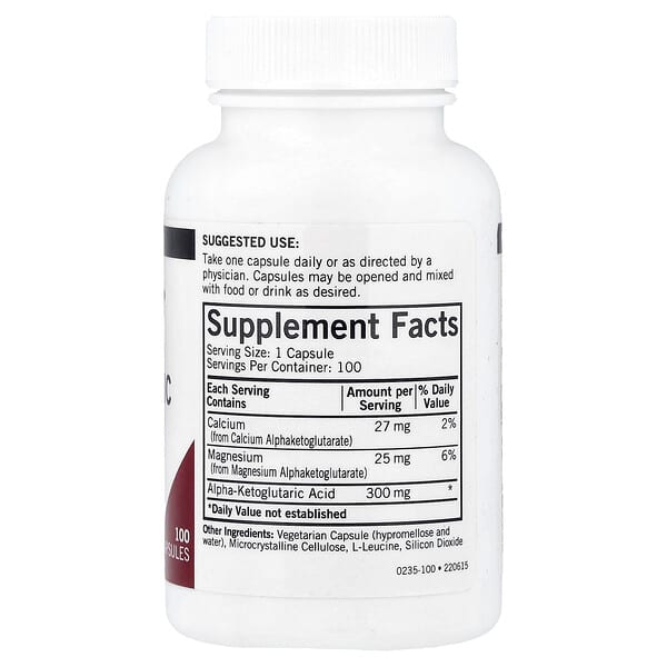 Alternative view of Kirkman Labs, Alpha-Ketoglutaric Acid, 100 Capsules