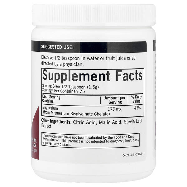 Alternative view of Kirkman Labs, Buffered Magnesium Bisglycinate Powder, 4 oz (113 gm)