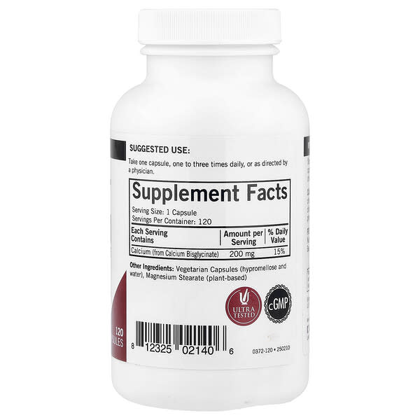 Alternative view of Kirkman Labs, Calcium Bisglycinate Chelate, 200 mg, 120 Capsules