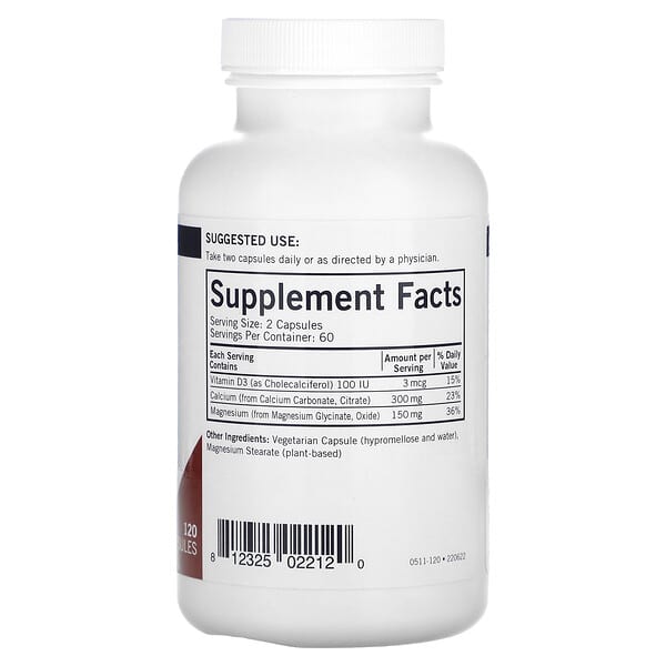 Alternative view of Kirkman Labs, Calcium & Magnesium with Vitamin D, 120 Capsules