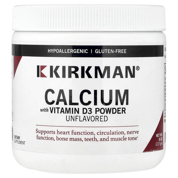 Kirkman Labs, Calcium With Vitamin D3 Powder, Unflavored, 8 oz (227 g)