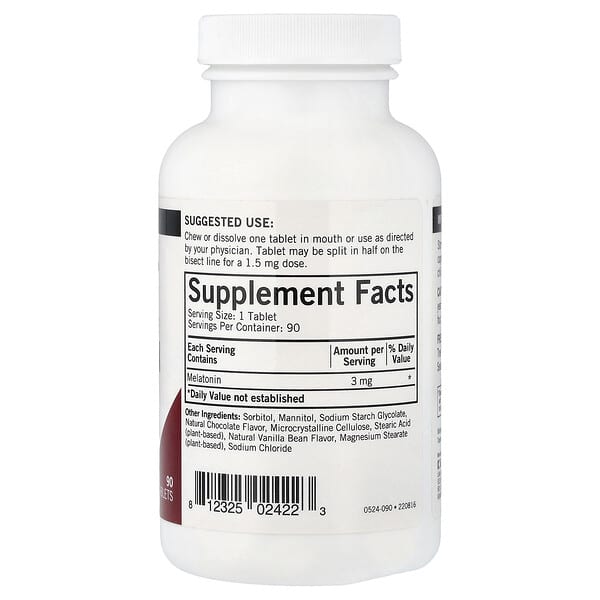 Alternative view of Kirkman Labs, Children Chewable Melatonin, Chocolate, 3 mg, 90 Tablets