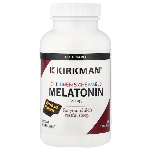 Kirkman Labs, Children Chewable Melatonin, Chocolate, 3 mg, 90 Tablets