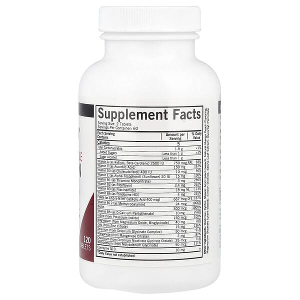 Alternative view of Kirkman Labs, Children's Chewable Multivitamin & Mineral with 5-MTHF, 120 Tablets