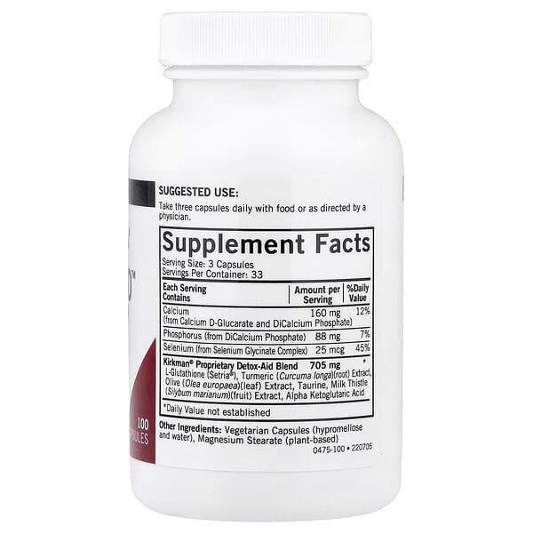 Alternative view of Kirkman Labs, Detox-Aid™ Advanced Formula, 100 Capsules