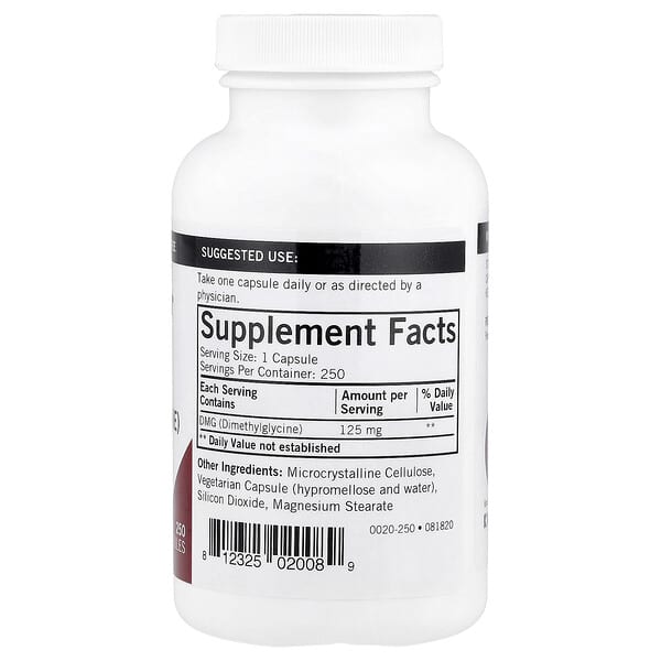 Alternative view of Kirkman Labs, DMG, 125 mg, 250 Capsules
