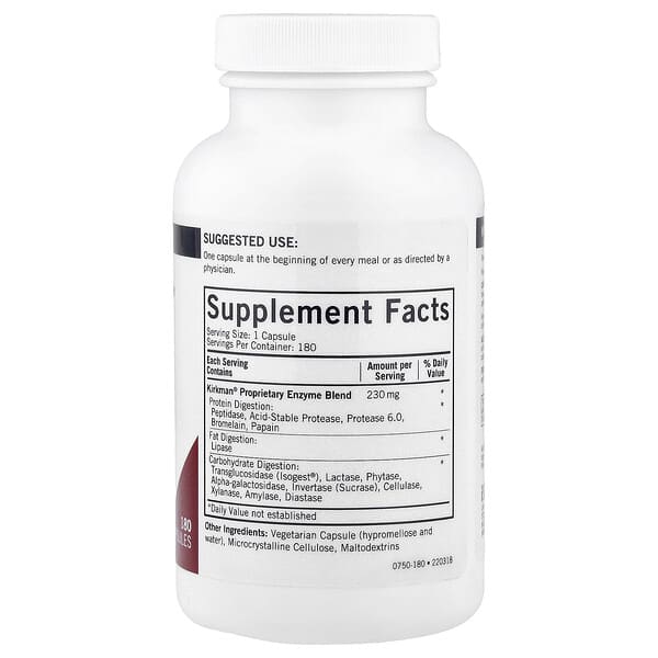 Alternative view of Kirkman Labs, Enzyme Complete DPP-IV With ISOGEST®, 180 Capsules