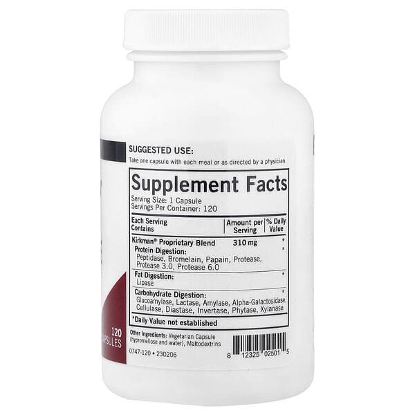 Alternative view of Kirkman Labs, Enzyme Complete With DPP-IV, 120 Capsules