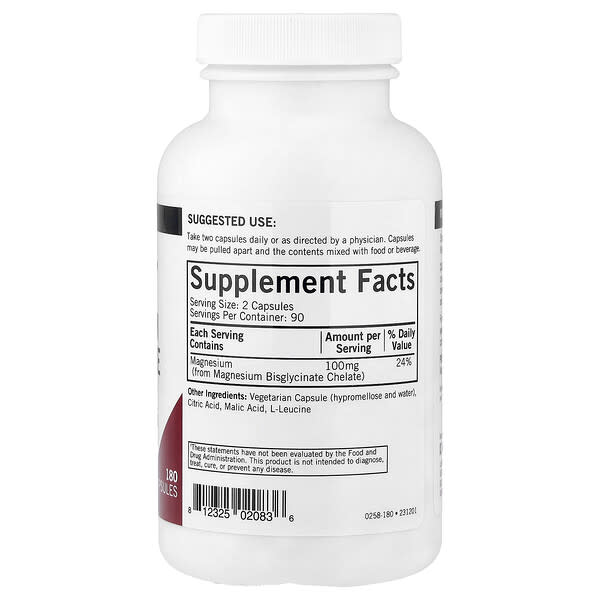 Alternative view of Kirkman Labs, Magnesium Bisglycinate, Buffered Chelate, 180 Capsules (50 mg per Capsule)