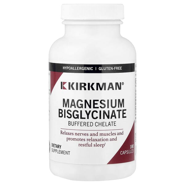 Kirkman Labs, Magnesium Bisglycinate, Buffered Chelate, 180 Capsules (50 mg per Capsule)