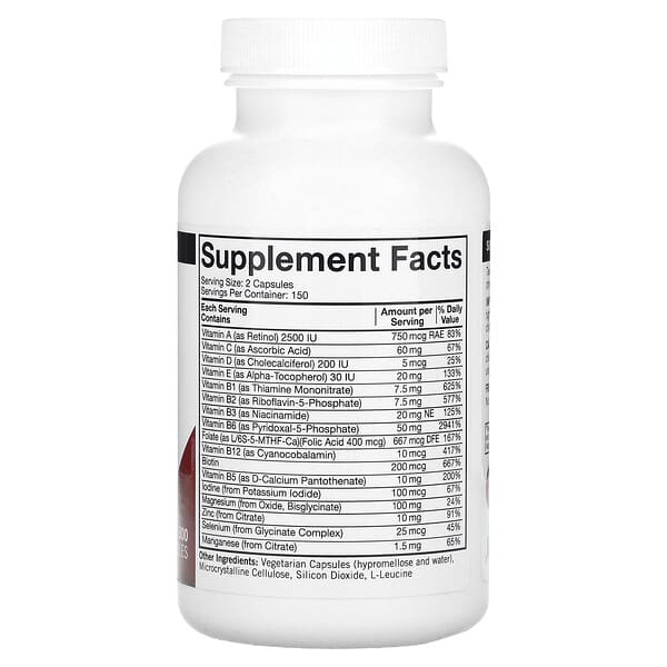 Alternative view of Kirkman Labs, Nu-Thera Multivitamin with P5P, 300 Capsules