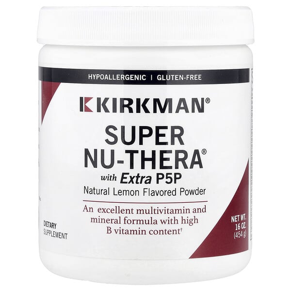 Kirkman Labs, Super Nu-Thera® Powder With Extra P5P, Natural Lemon, 16 oz (454 gm)