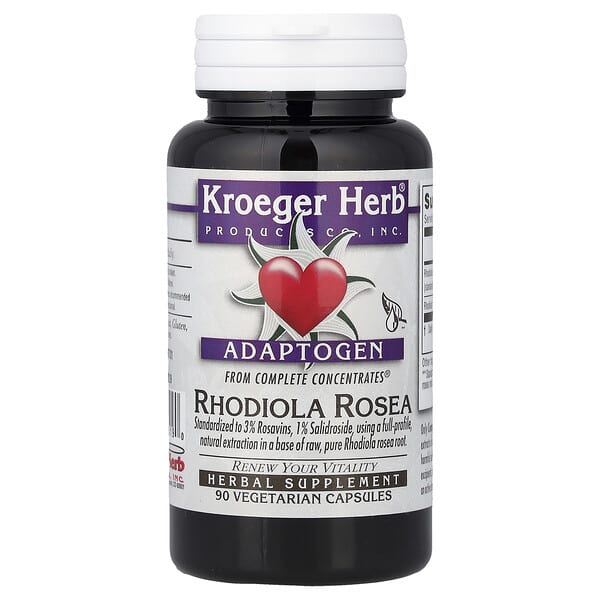 Kroeger Herb Co, Complete Concentrates®, Rhodiola Rosea, 90 Vegetarian Capsules