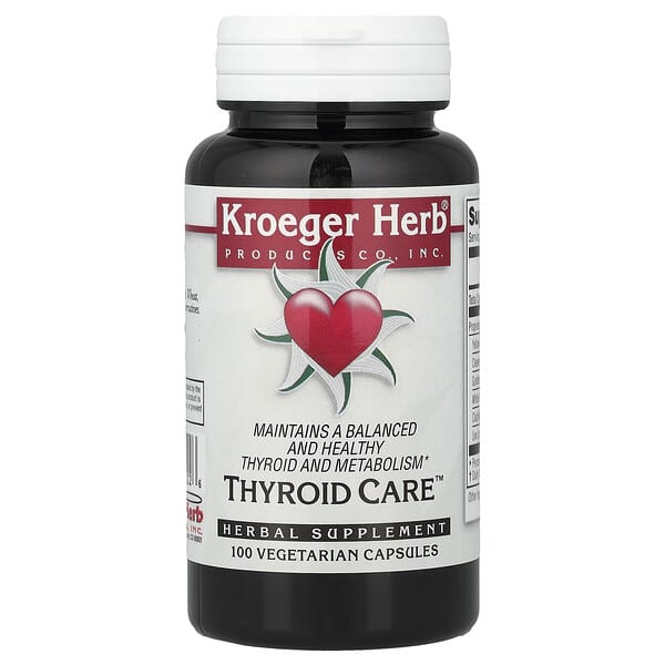 Kroeger Herb Co, Thyroid Care™, 100 Vegetarian Capsules