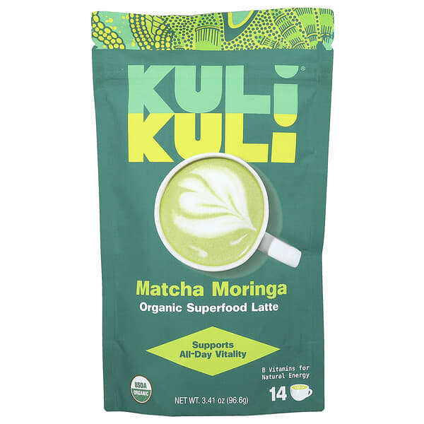 Kuli Kuli, Organic Superfood Latte, Matcha Moringa, 3.41 oz (96.6 g)