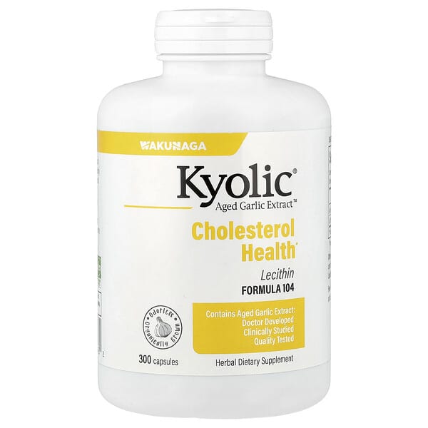 Kyolic, Aged Garlic Extract™, Cholesterol Health, Formula 104, 300 Capsules