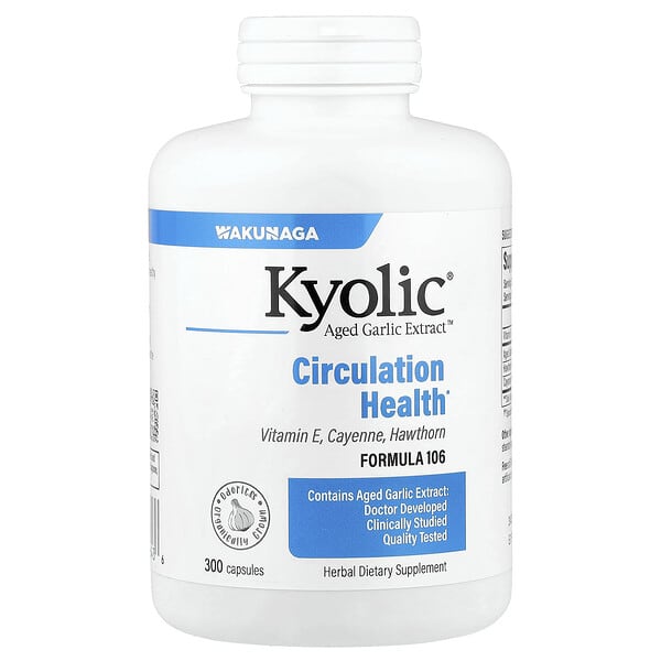 Kyolic, Aged Garlic Extract™, Circulation Health, Formula 106, 300 Capsules