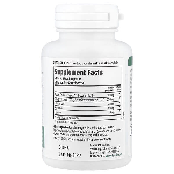 Alternative view of Kyolic, Aged Garlic Extract™, Cleanse & Digestion, Formula 102, 100 Veggie Capsules