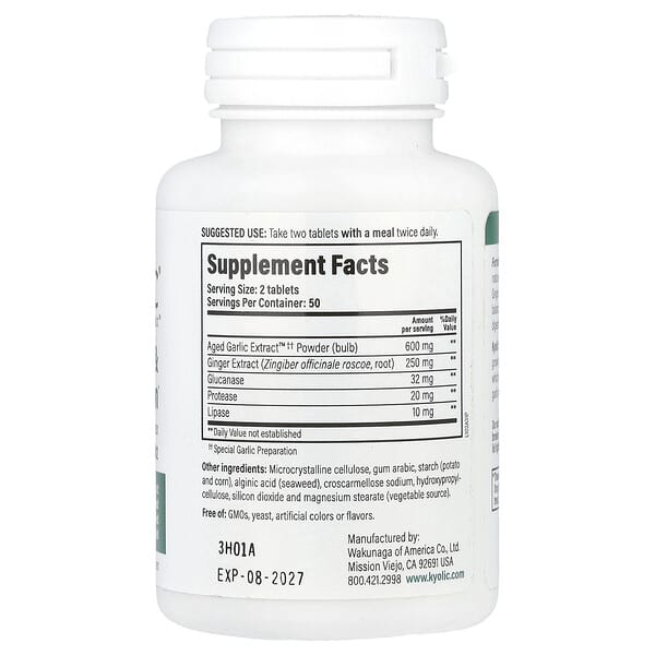 Alternative view of Kyolic, Aged Garlic Extract™, Cleanse & Digestion, Formula 102, 100 Veggie Tablets