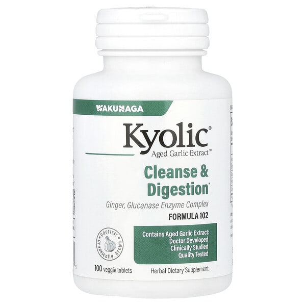 Kyolic, Aged Garlic Extract™, Cleanse & Digestion, Formula 102, 100 Veggie Tablets