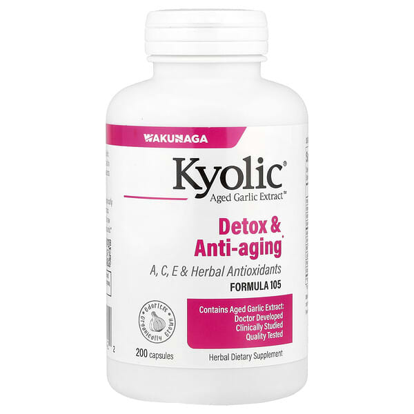 Kyolic, Aged Garlic Extract™, Detox & Anti-Aging, Formula 105, 200 Capsules 4 Kyolic, Aged Garlic Extract™, Detox & Anti-Aging, Formula 105, 200 Capsules