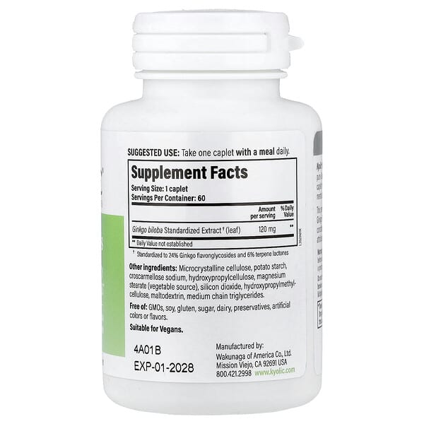 Alternative view of Kyolic, Brain Focus, 60 Vegan Caplets (120 mg per Capsule)