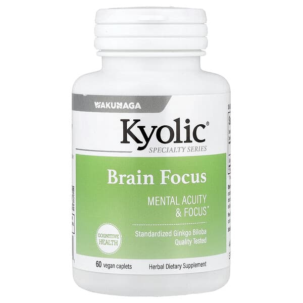Kyolic, Brain Focus, 60 Vegan Caplets (120 mg per Capsule)
