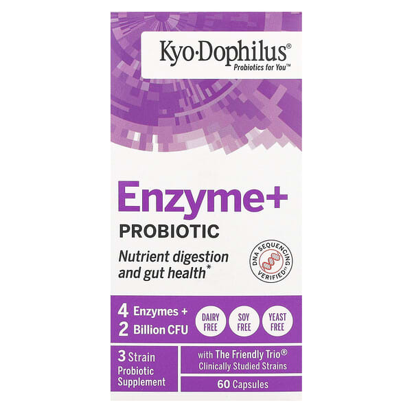 Kyolic, Kyo Dophilus, Enzyme + Probiotic, 60 Capsules 3 Kyolic, Kyo Dophilus, Enzyme + Probiotic, 60 Capsules