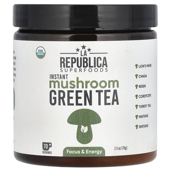 La Republica, Instant Mushroom Green Tea, 2.5 oz (70 g)