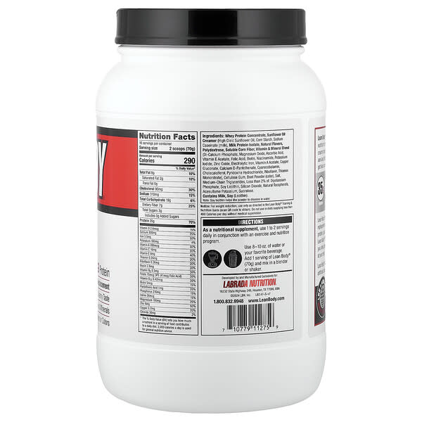 Alternative view of Labrada Nutrition, Lean Body®, Protein Shake Drink Mix, Strawberry, 2.47 lb (1,120 g)