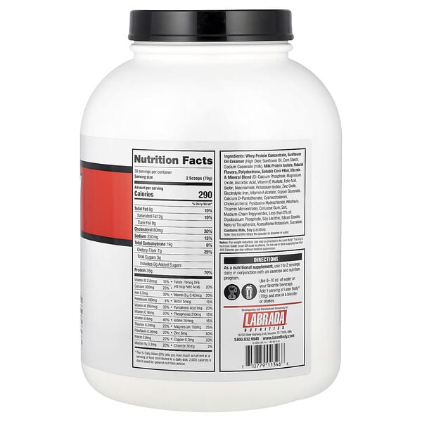 Alternative view of Labrada Nutrition, Lean Body, Protein Shake Drink Mix, Vanilla, 4.63 lbs (2,100 g)