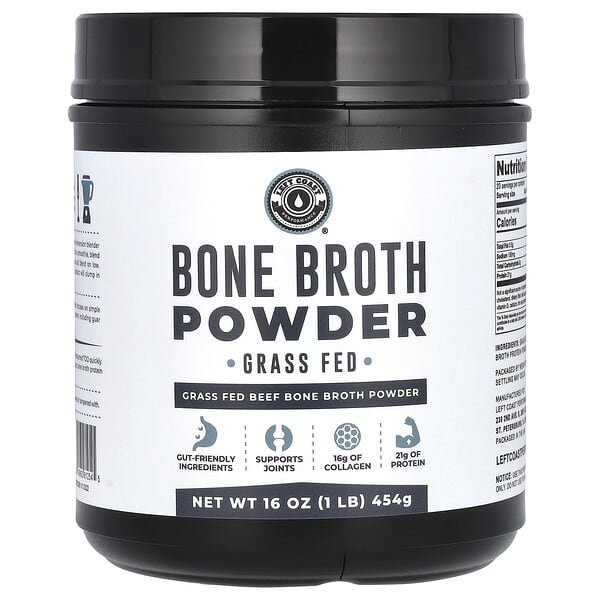 Left Coast Performance, Bone Broth Powder, Beef, 16 oz (454 g)