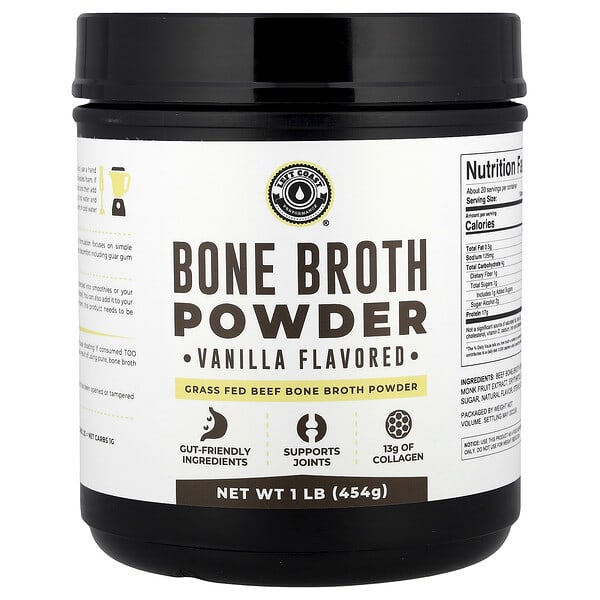 Left Coast Performance, Bone Broth Powder, Vanilla, 1 lb (454 g)