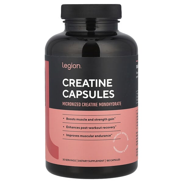 Legion Athletics, Creatine, 180 Capsules (833 mg per Capsule)