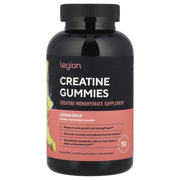 Legion Athletics, Creatine Gummies, Lemon Drop, 150 Gummies