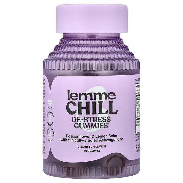 Lemme, Chill, De-Stress Gummies, Mixed Berry, 60 Gummies