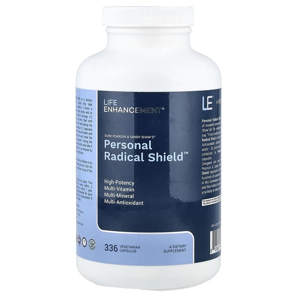Life Enhancement, Durk Pearson & Sandy Shaw's®, Personal Radical Shield™, 336 Vegetarian Capsules