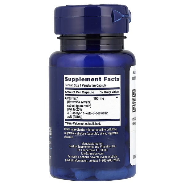 Alternative view of Life Extension, 5-LOX Inhibitor with ApresFlex®, 100 mg, 60 Vegetarian Capsules
