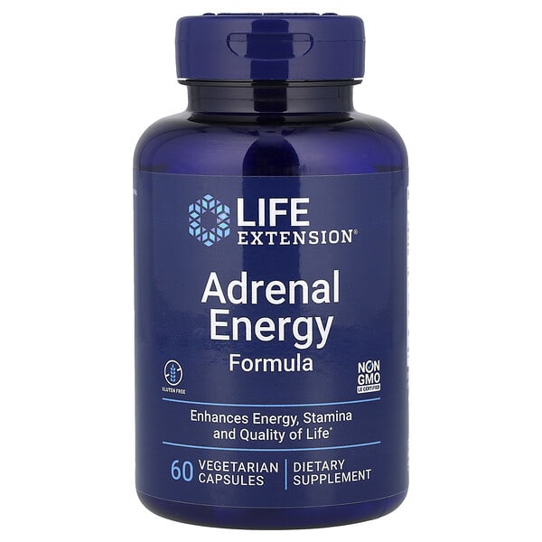 Life Extension, Adrenal Energy Formula, 60 Vegetarian Capsules