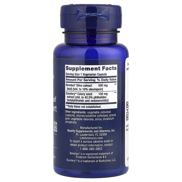 Alternative view of Life Extension, Advanced Olive Leaf Vascular Support , 60 Vegetarian Capsules