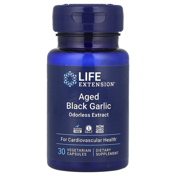 Life Extension, Aged Black Garlic, 30 Vegetarian Capsules (500 mg per Capsule)