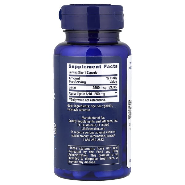 Alternative view of Life Extension, Alpha-Lipoic Acid with Biotin, 60 Capsules