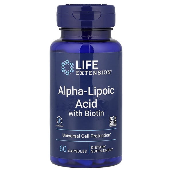 Life Extension, Alpha-Lipoic Acid with Biotin, 60 Capsules